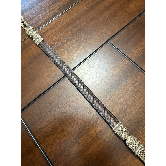 ?RARE VTG Brighton Artist Belt Braided Brown Black Multi Reverse Western 30 Y2K